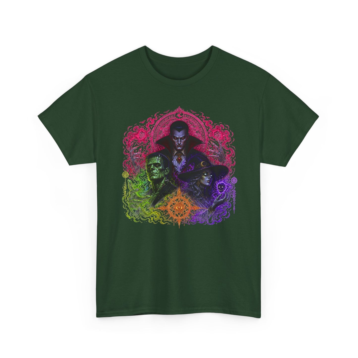 Mystic Vampire Trio T-Shirt — Gothic Rainbow Horror Art Tee