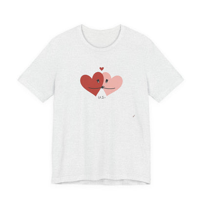 T-Shirt — Cute Kissing Hearts "Us" Valentine Tee