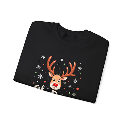 Christmas Sweatshirt - "Oh Deer, Xmas" Reindeer Holiday Crewneck