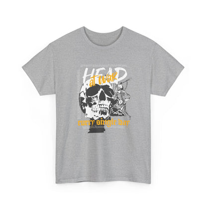 Head At War, skeleton Unisex Heavy Cotton Tee