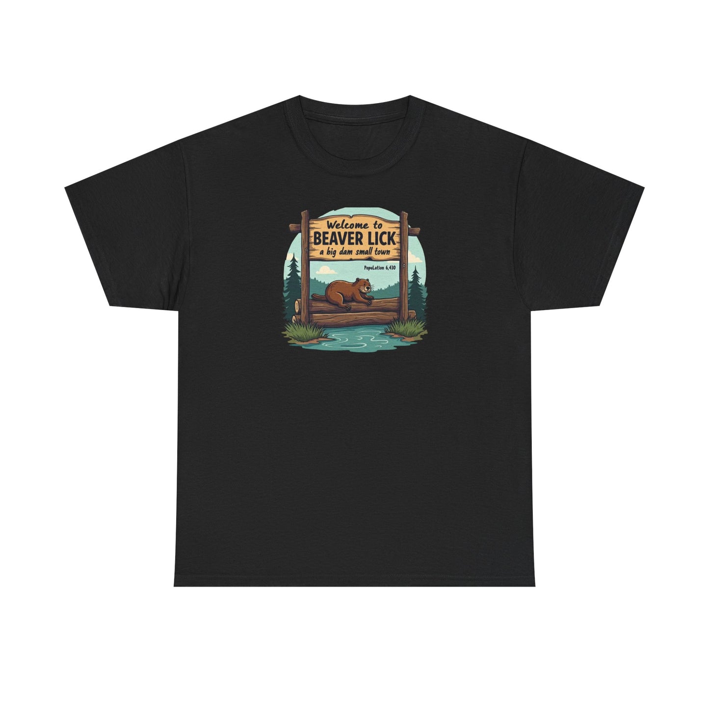 Beaver Lick Welcome Sign T-Shirt — Retro Outdoors Camping Graphic Tee