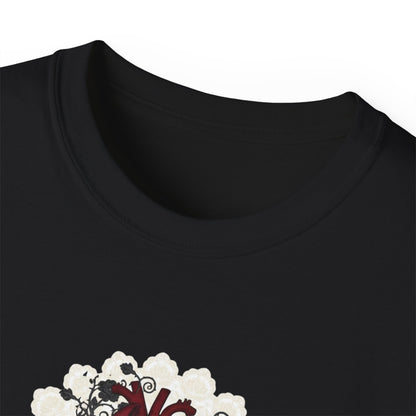 Romance with a Rebel Heart Tee — Gothic Floral Heart Graphic T-Shirt