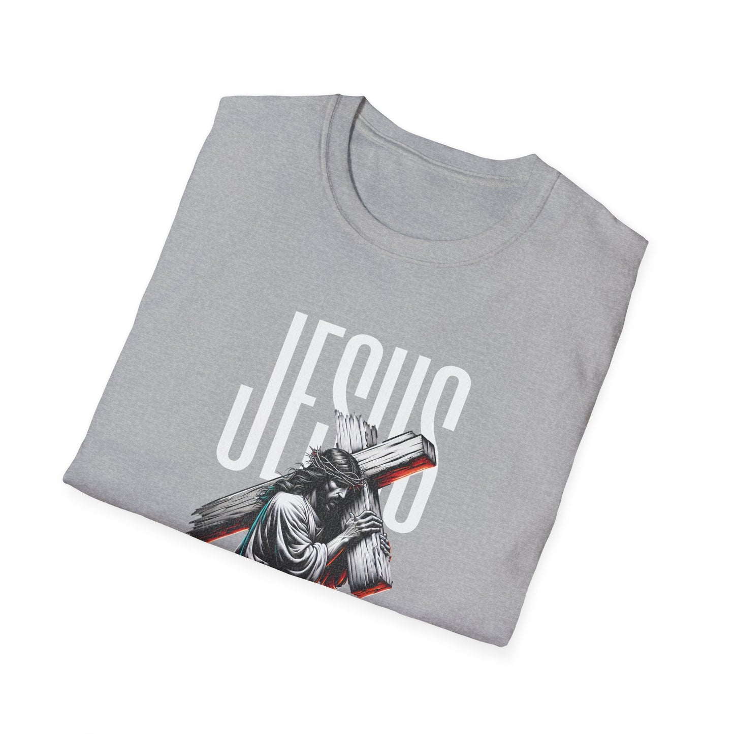 Jesus Cross T-Shirt — 'Jesus' Graphic Faith Tee for Christians