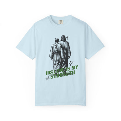 Christian T-Shirt — "His Love Is My Strength" Graphic Tee