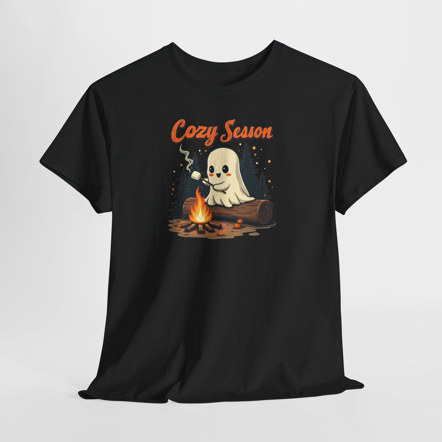 Cozy Season Tee — Cute Ghost Campfire Halloween T-Shirt