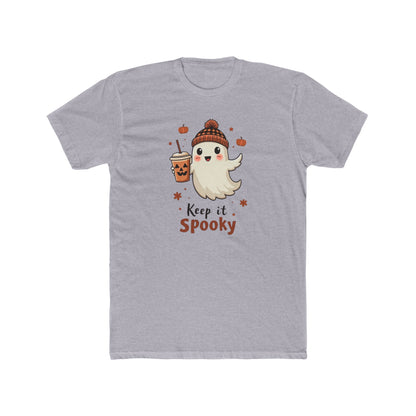 Keep It Spooky Ghost Tee — Cute Halloween Ghost with Pumpkin Drink