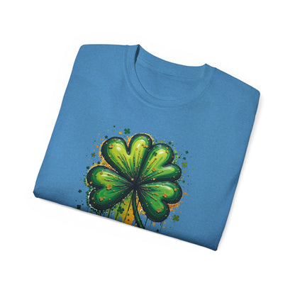 St. Patrick's Day Paint-Splatter Shamrock T-Shirt