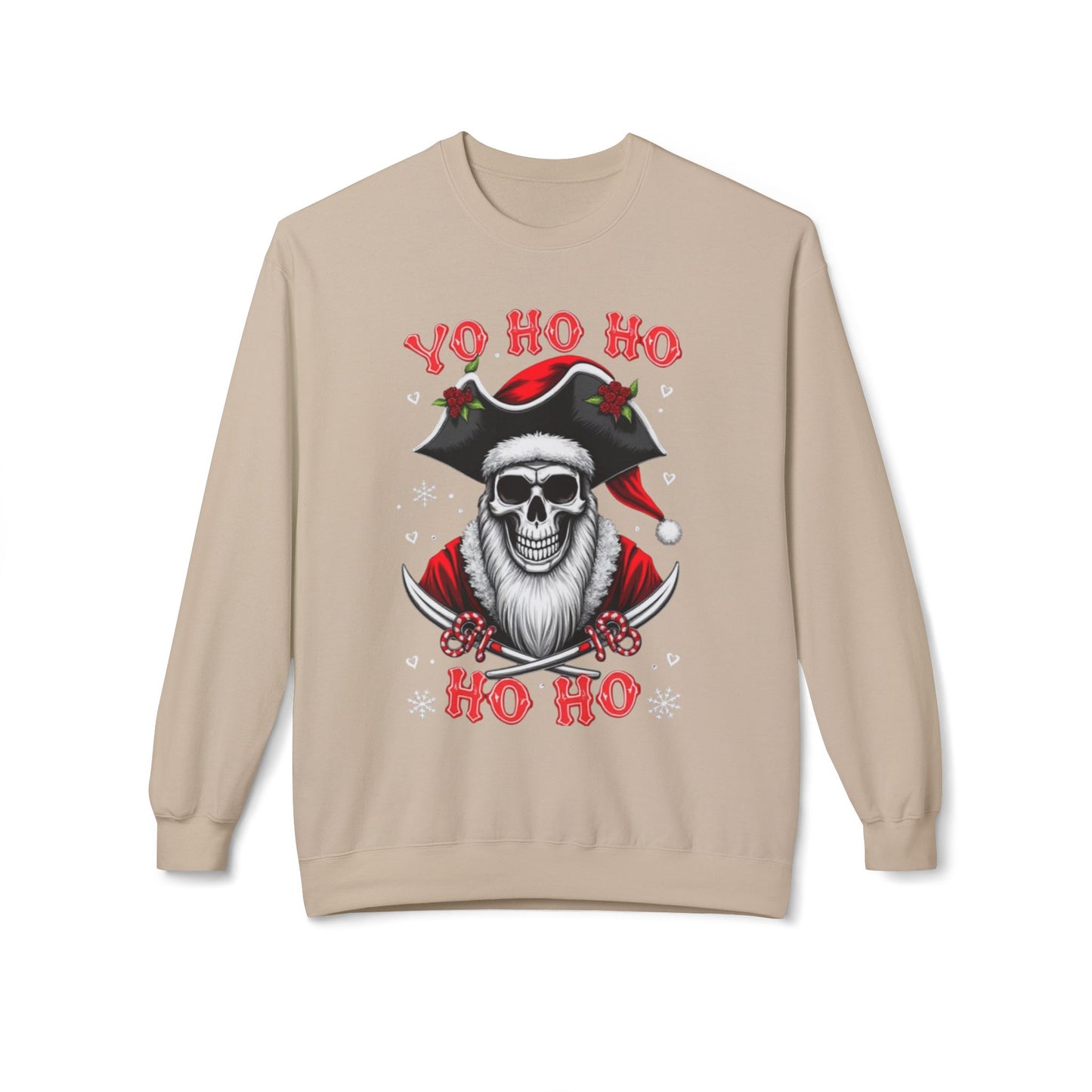 Skeleton Santa, Yo ho ho, Crewneck Sweatshirt — "Yo Ho Ho" Gothic Christmas Pullover