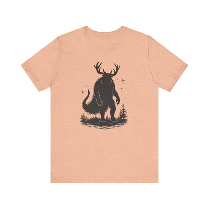 Krampus Squatch T-Shirt — Deer-Antlered Sasquatch Graphic Tee