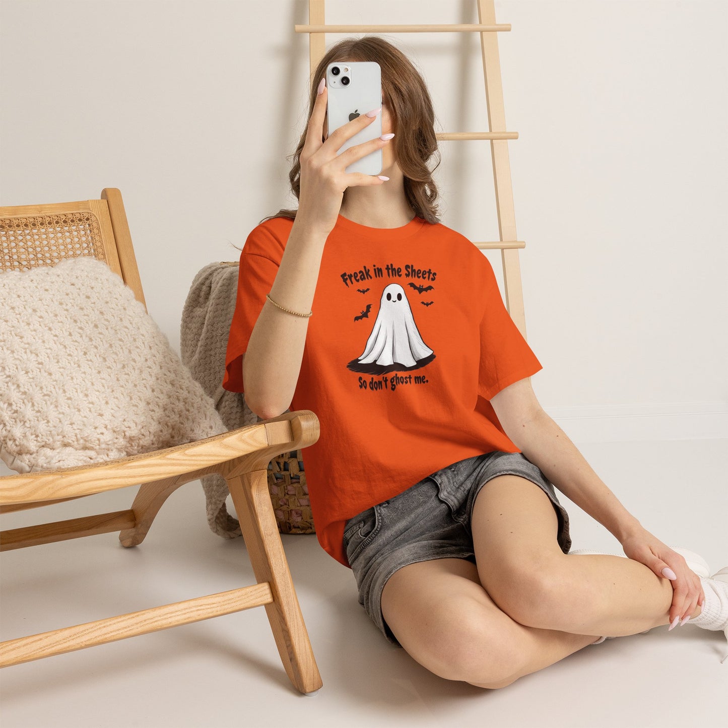 Ghost Tee — “Freak in the Sheets, So Don’t Ghost Me” Halloween Graphic T-Shirt