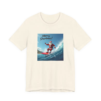 Merry Sharkmas Surfing Santa T-Shirt