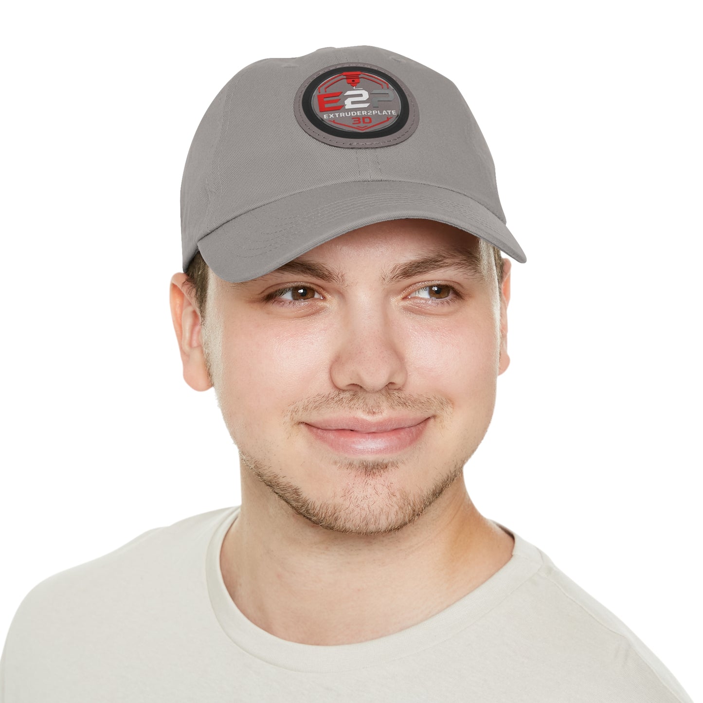 Extruder2Plate, Dad Hat with Leather Patch (Round)