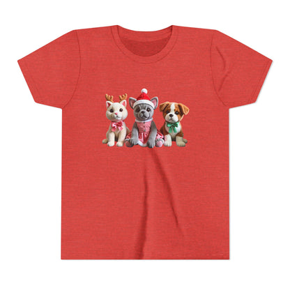 Kids Christmas Puppy Tee — Cute Festive Dogs in Santa Hats