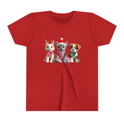Kids Christmas Puppy Tee — Cute Festive Dogs in Santa Hats