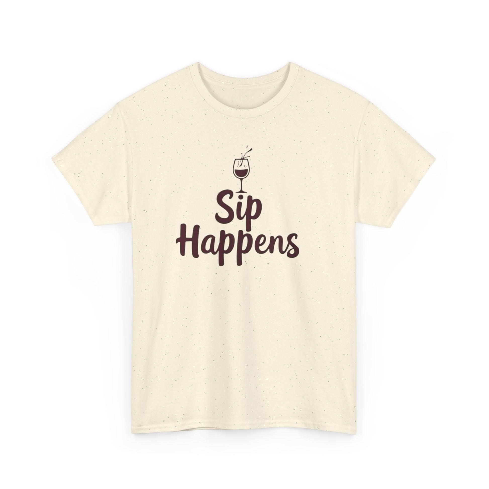 Sip Happens Unisex Heavy Cotton Tee - Funny Graphic Shirt, Casual Wear, Gift for Coffee Lovers, Everyday Comfort, Birthday Party T-Shirt - Psychonaut Swag