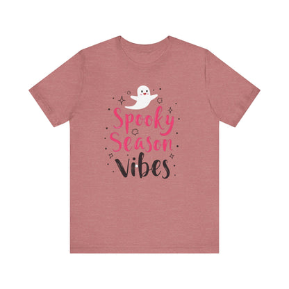 Spooky Season Vibes Tee, Halloween T-Shirt, Unisex Ghost Shirt, Cute Fall Apparel, Casual Halloween Outfit, Halloween Gift