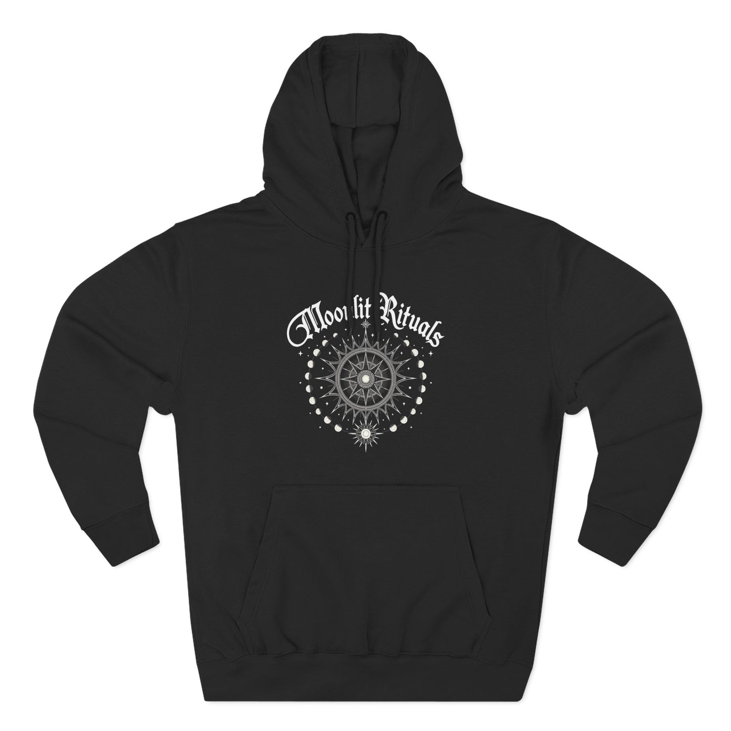 Moonlit Rituals Hoodie — Mystic Celestial Graphic Pullover