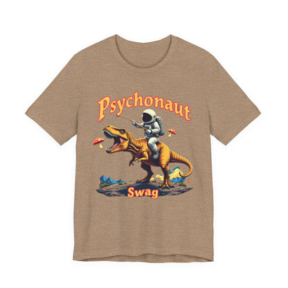 Psychonaut T-Rex Tee - Cool Retro Unisex Jersey Short Sleeve Shirt, Perfect for Gifts, Festivals, and Everyday Wear - Psychonaut Swag