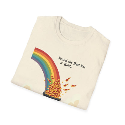 T‑Shirt — "Found the Real Pot of Gold" Rainbow & Leprechaun Cat Graphic