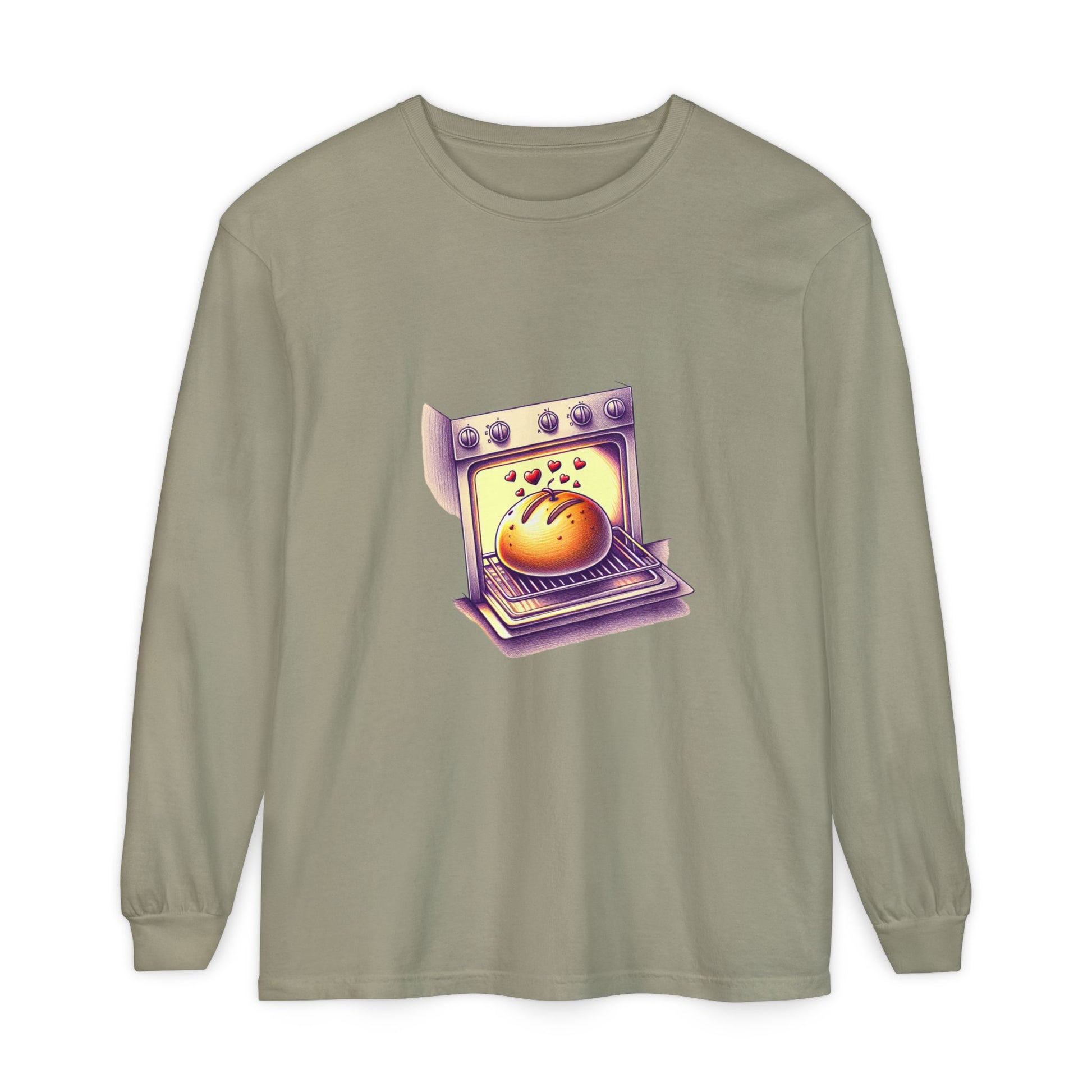 Bun in oven, Unisex Garment-dyed Long Sleeve T-Shirt - Psychonaut Swag