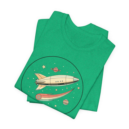 Lunar Excursion Rocket T‑Shirt — Retro Space Graphic Tee