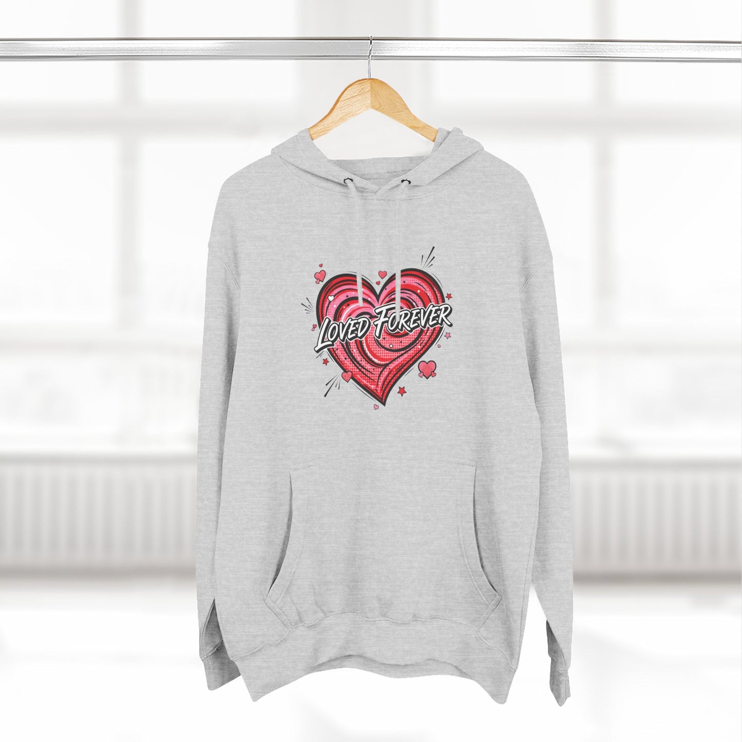 Love Forever Heart Hoodie — Vintage Tattoo Style Valentine's Sweatshirt
