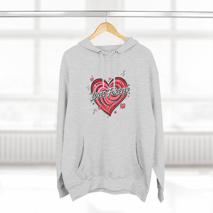 Love Forever Heart Hoodie — Vintage Tattoo Style Valentine's Sweatshirt