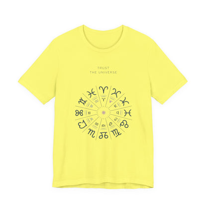 Zodiac Wheel T‑Shirt — Trust the Universe Astrology Tee
