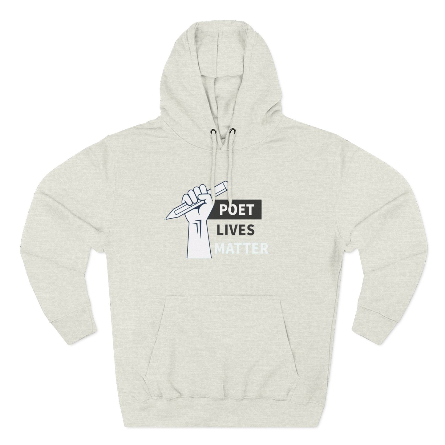 Poet Lives Hoodie — Minimalist Writer Fist Pen Graphic Pullover