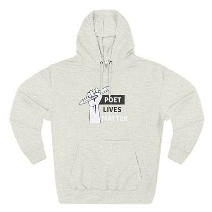 Poet Lives Hoodie — Minimalist Writer Fist Pen Graphic Pullover