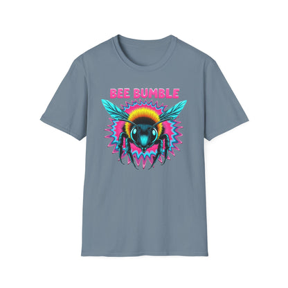 Bee Bumble T-Shirt, Retro Graphic Tee, Softstyle Unisex Shirt, Summer Fashion, Gift for Beekeepers, Eco-Friendly Tee - Psychonaut Swag