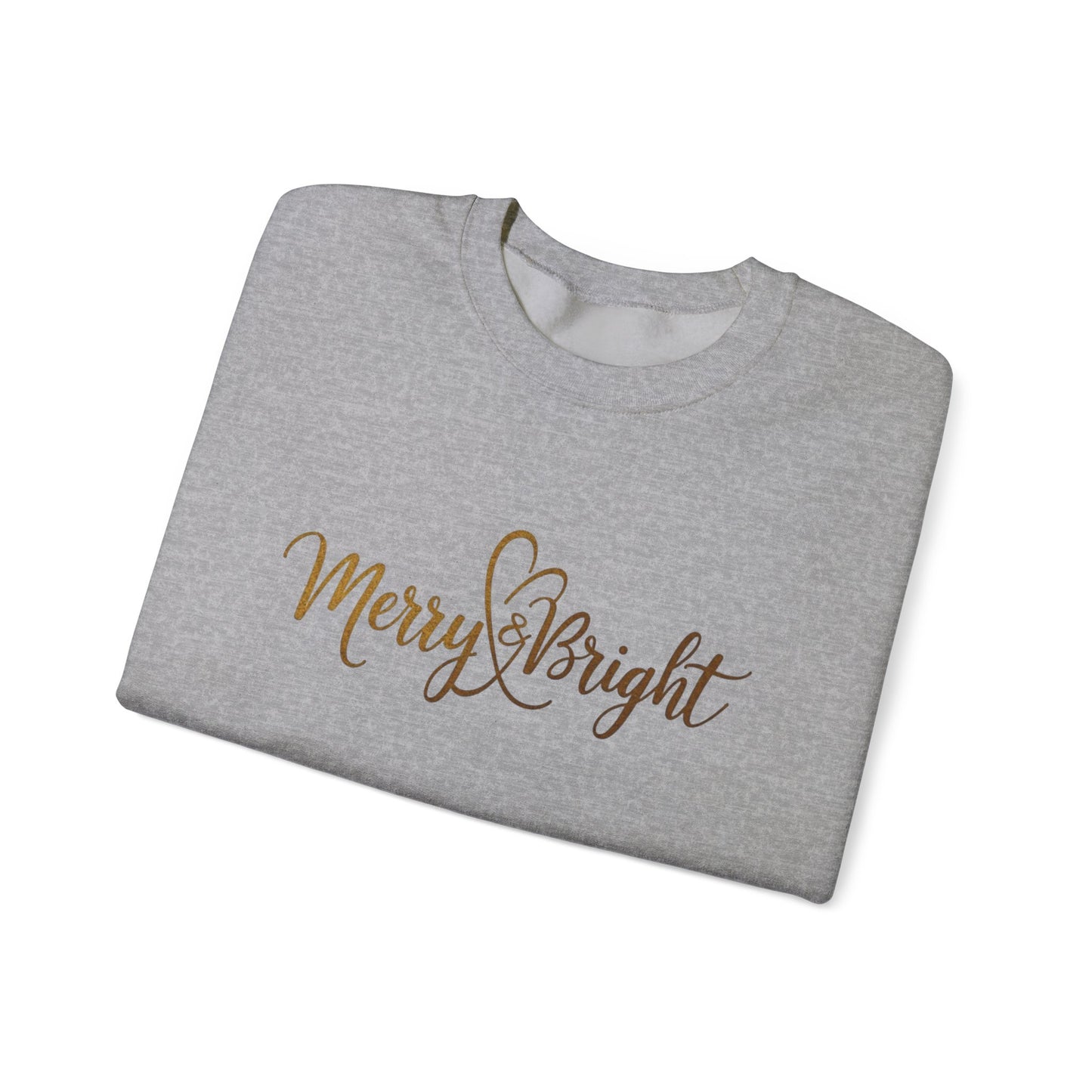 Merry & Bright Crewneck Sweatshirt – Gold Script Holiday Pullover