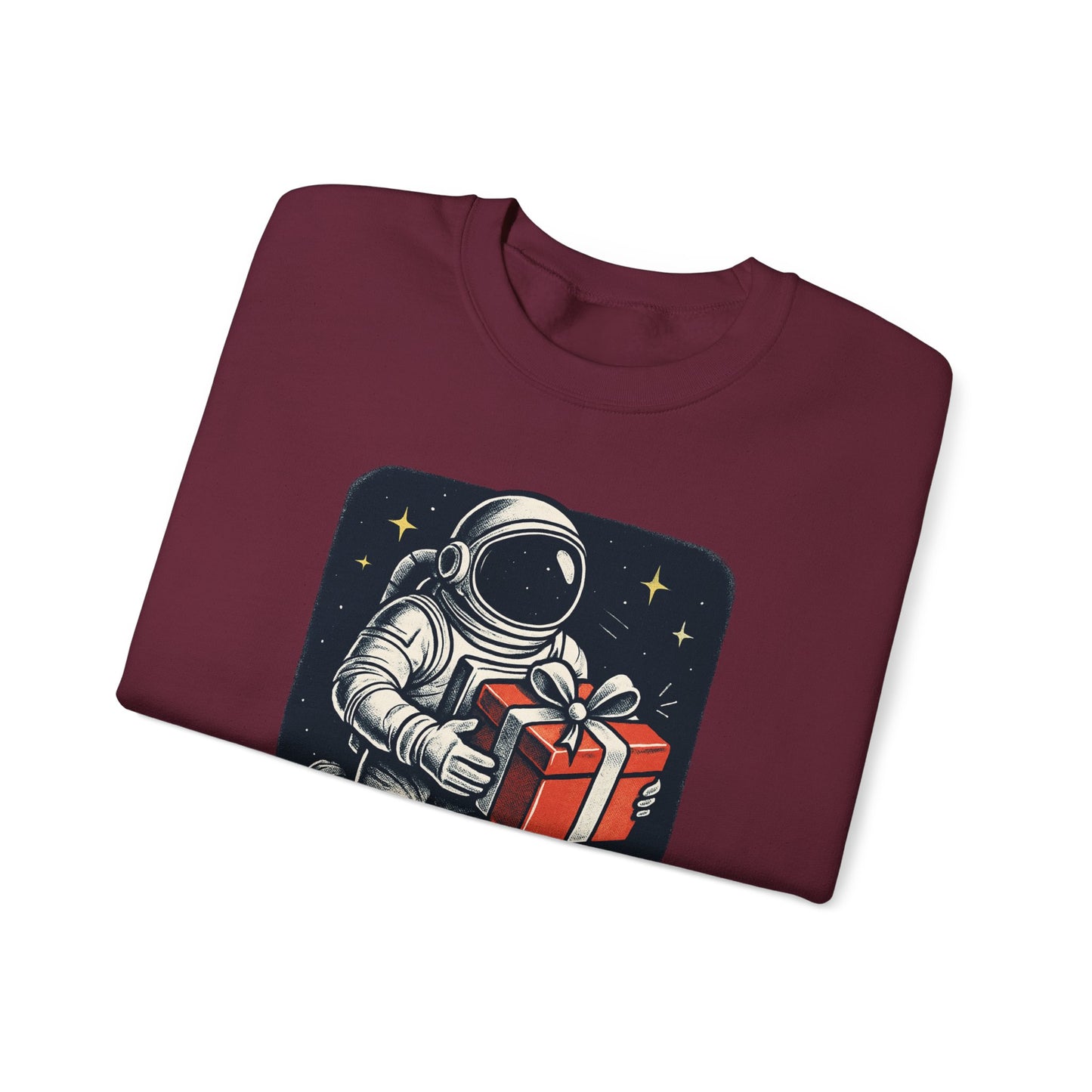 Astronaut holding Gift,  Unisex Heavy Blend™ Crewneck Sweatshirt