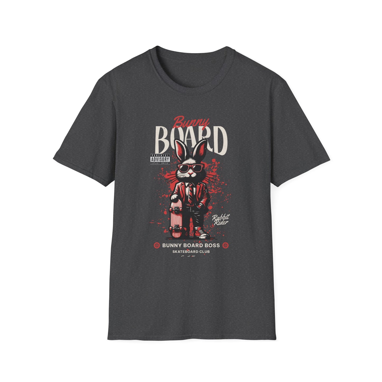 Skateboarding Bunny, Unisex Softstyle T-Shirt