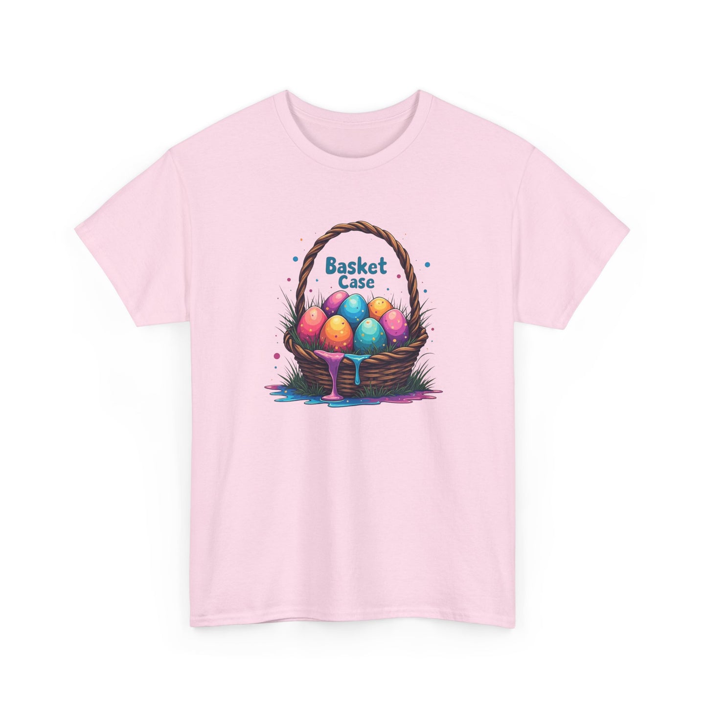 Basket Case, Easter Basket Tee — Colorful Painted Easter Eggs Graphic Shirt