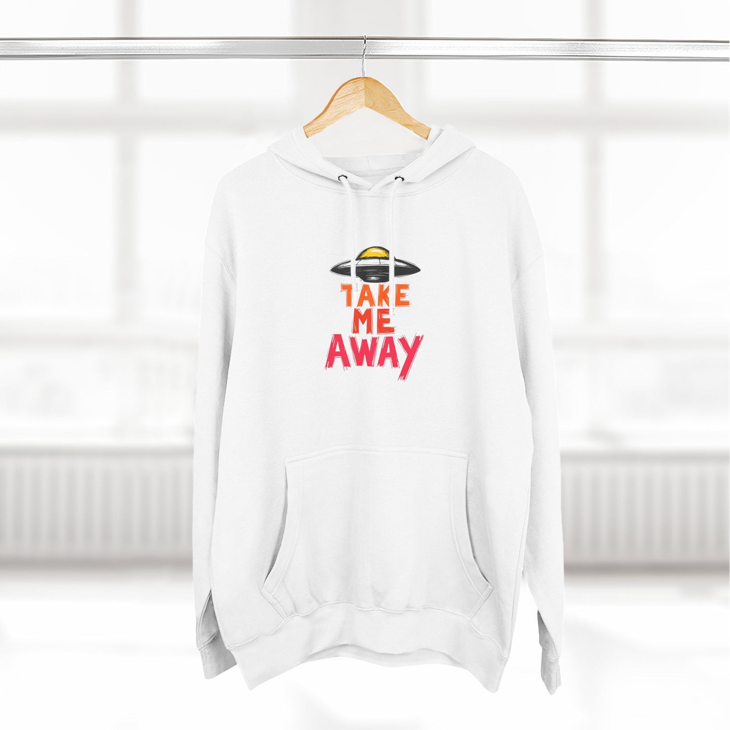 Take Me Away Hoodie — UFO Alien Abduction Graphic Pullover