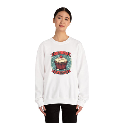 Christmas Stud Muffin with Icing Sweatshirt - Cute Holiday Cupcake Crewneck