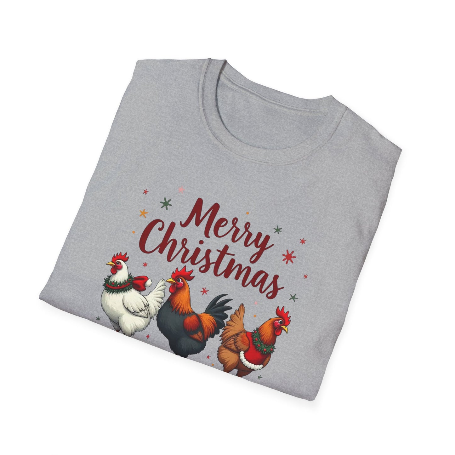 Merry Christmas Chicken Tee — Festive Rooster Holiday T-Shirt