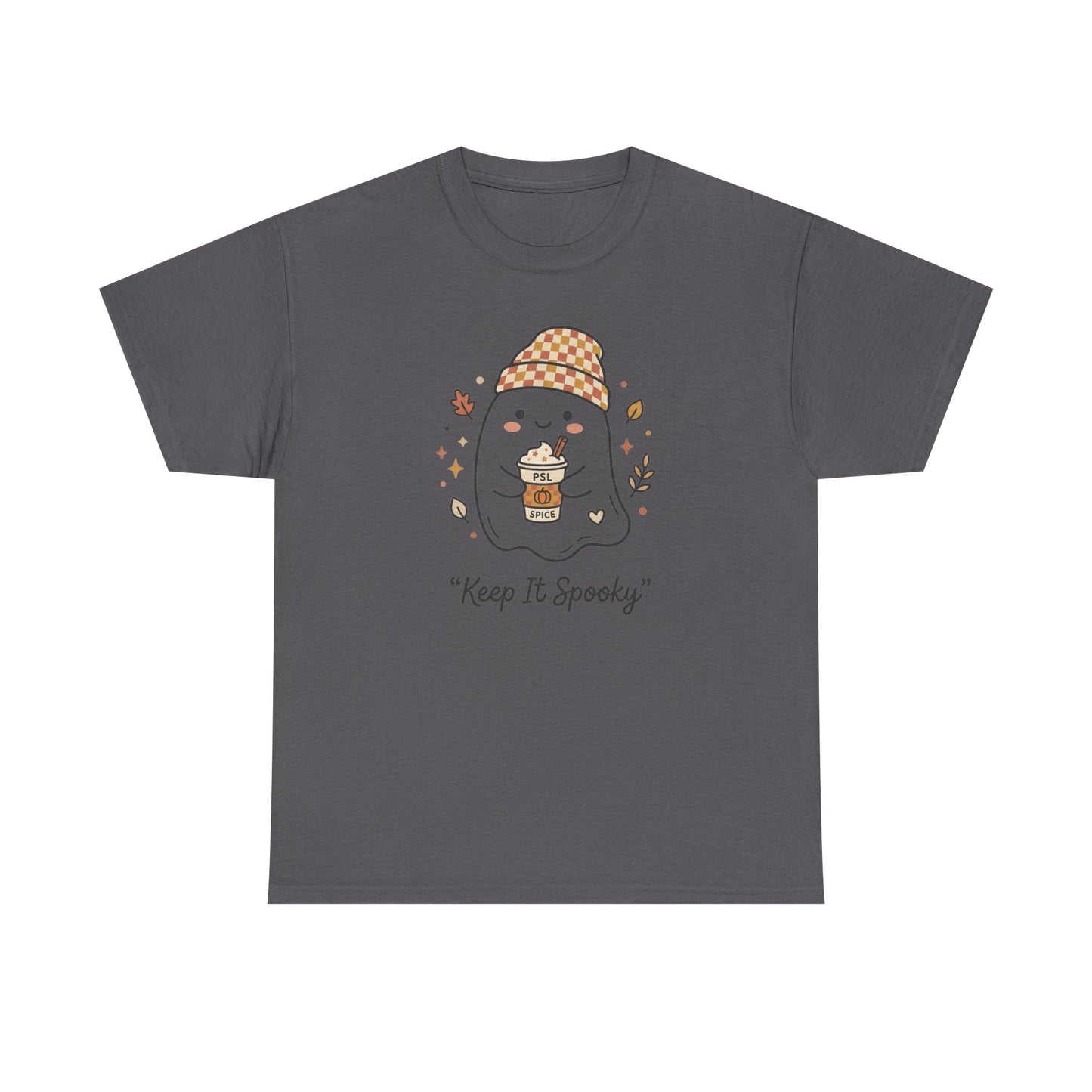 Keep It Spooky Ghost Tee — Cute Fall Halloween Shirt with Pumpkin Latte