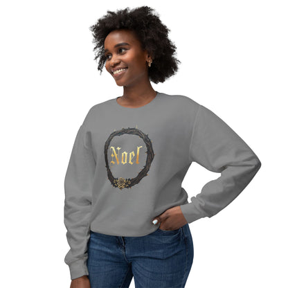 Noel Christmas Sweatshirt — Green Velvet Wreath Holiday Crewneck