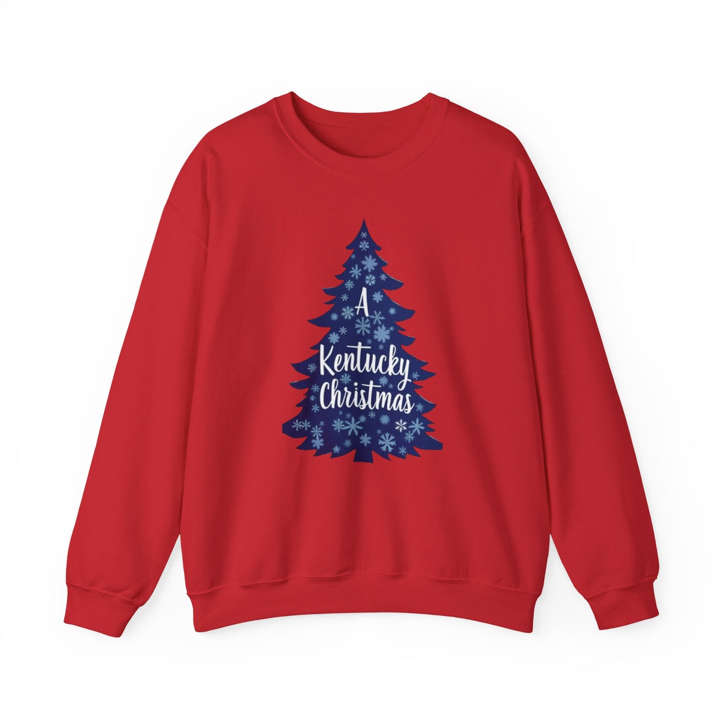 Kentucky Christmas Sweatshirt — Blue Plaid Tree Holiday Crewneck