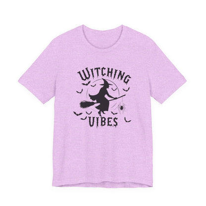 Witching Vibes Graphic Tee, Halloween Apparel, Unisex Costume Top, Casual T-Shirt, Spooky Season Outfit, Witchy Gift