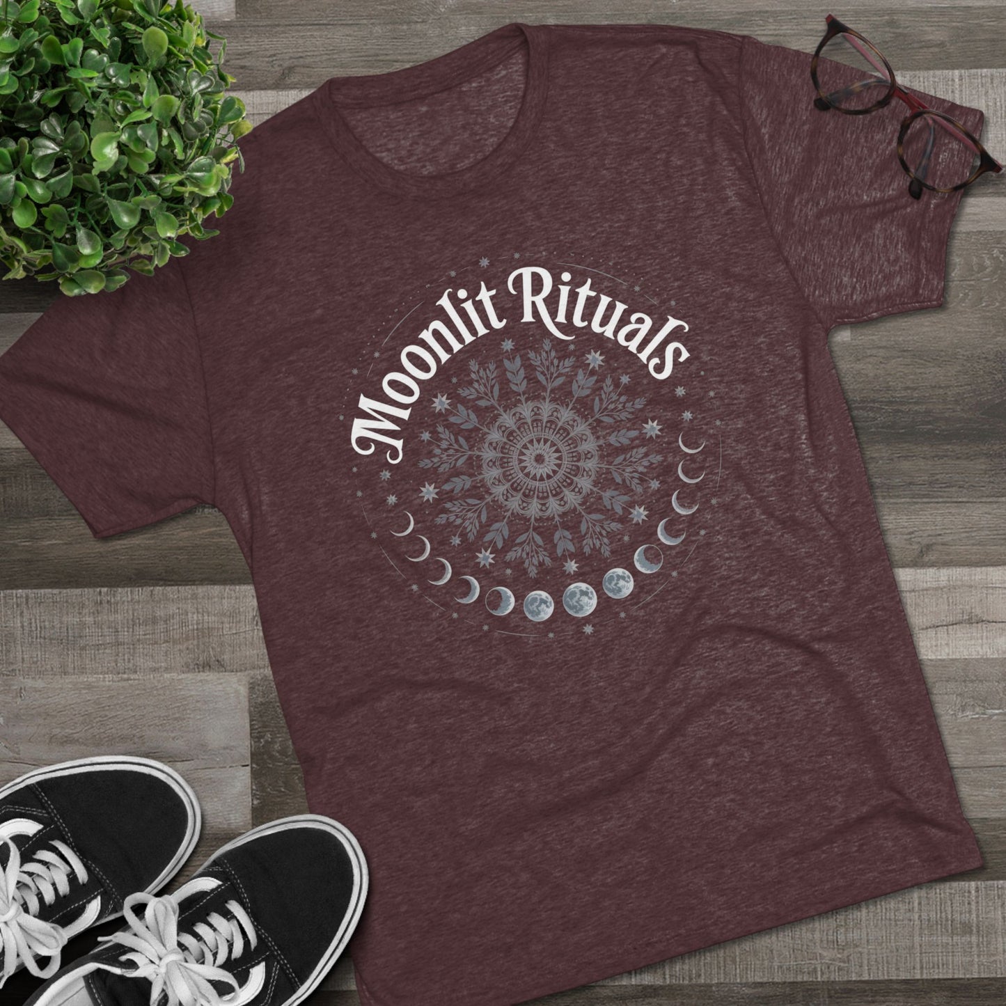 Moonlit Rituals Tee — Crescent Moon Phases Graphic T-Shirt