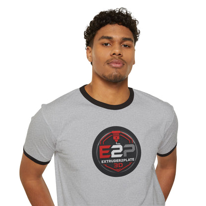 Extruder2Plate 3D Logo Ringer Tee (Extruder2Plate.com)