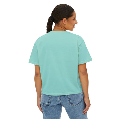 Witch Tarot Boxy Tee - Mystic Crystal Ball Graphic Women’s Crop Shirt