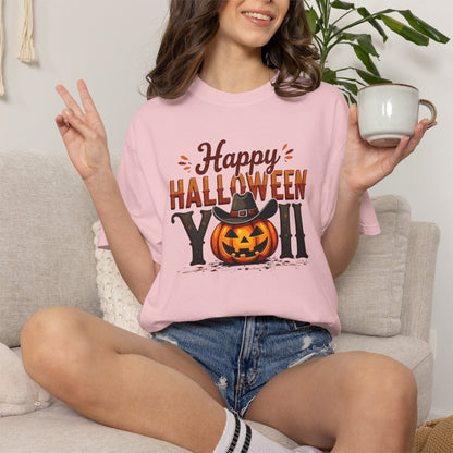 Halloween T-Shirt — "Happy Halloween You" Pumpkin Witch Graphic