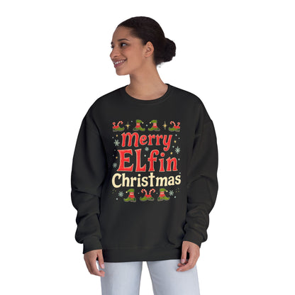 Christmas Elf Unisex Sweatshirt - Merry Elfin Christmas Tee for Elf Fanatics