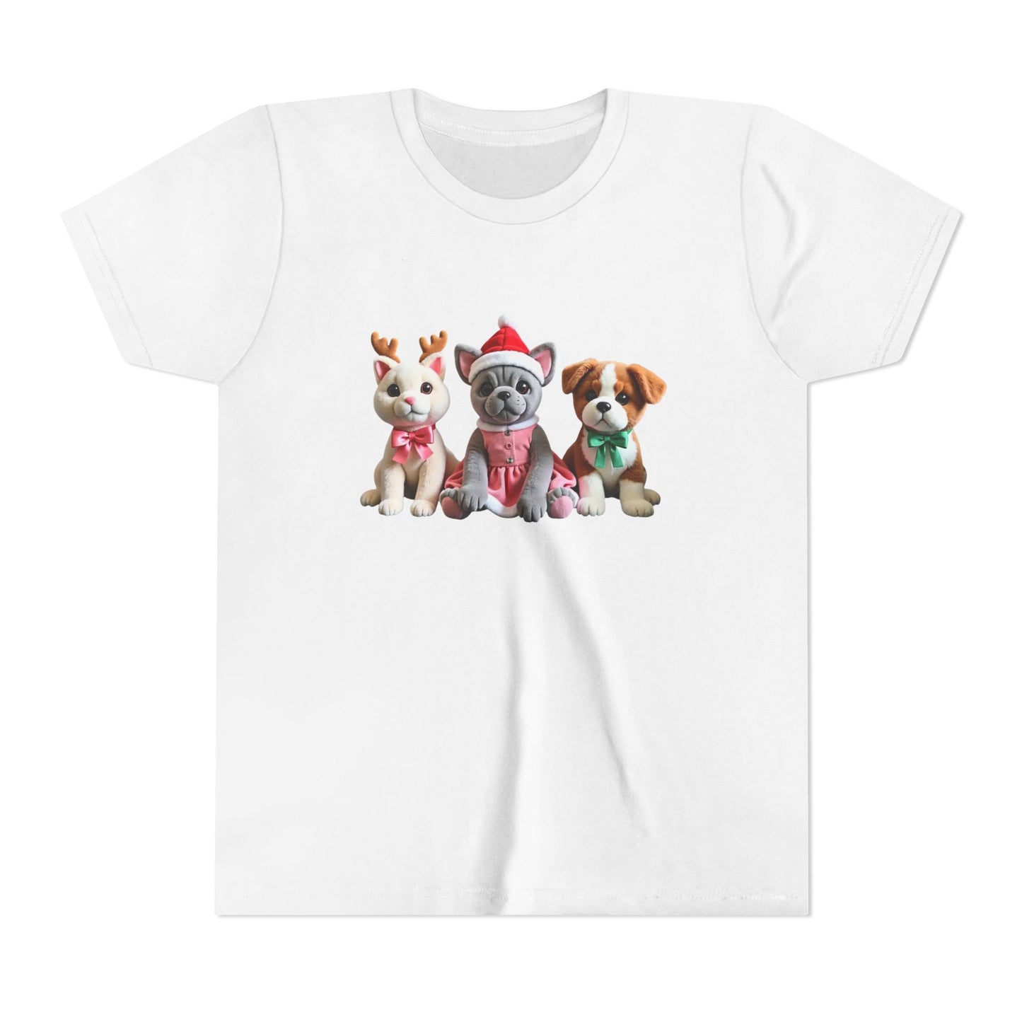 Kids Christmas Puppy Tee — Cute Festive Dogs in Santa Hats