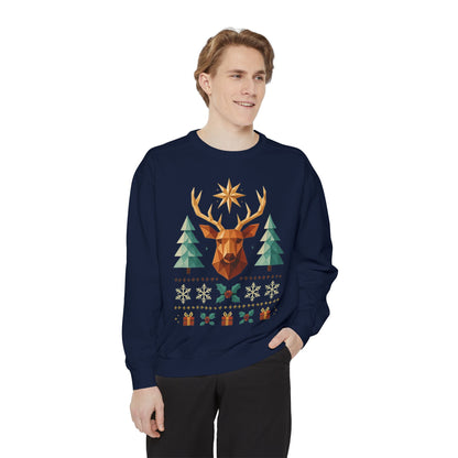Reindeer Forest Sweatshirt — Vintage Holiday Moose Crewneck