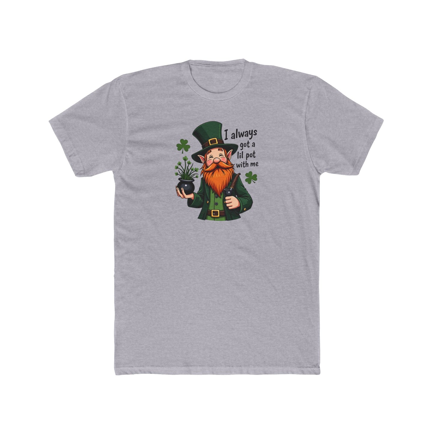 Leprechaun with little pot, Unisex Cotton Crew Tee